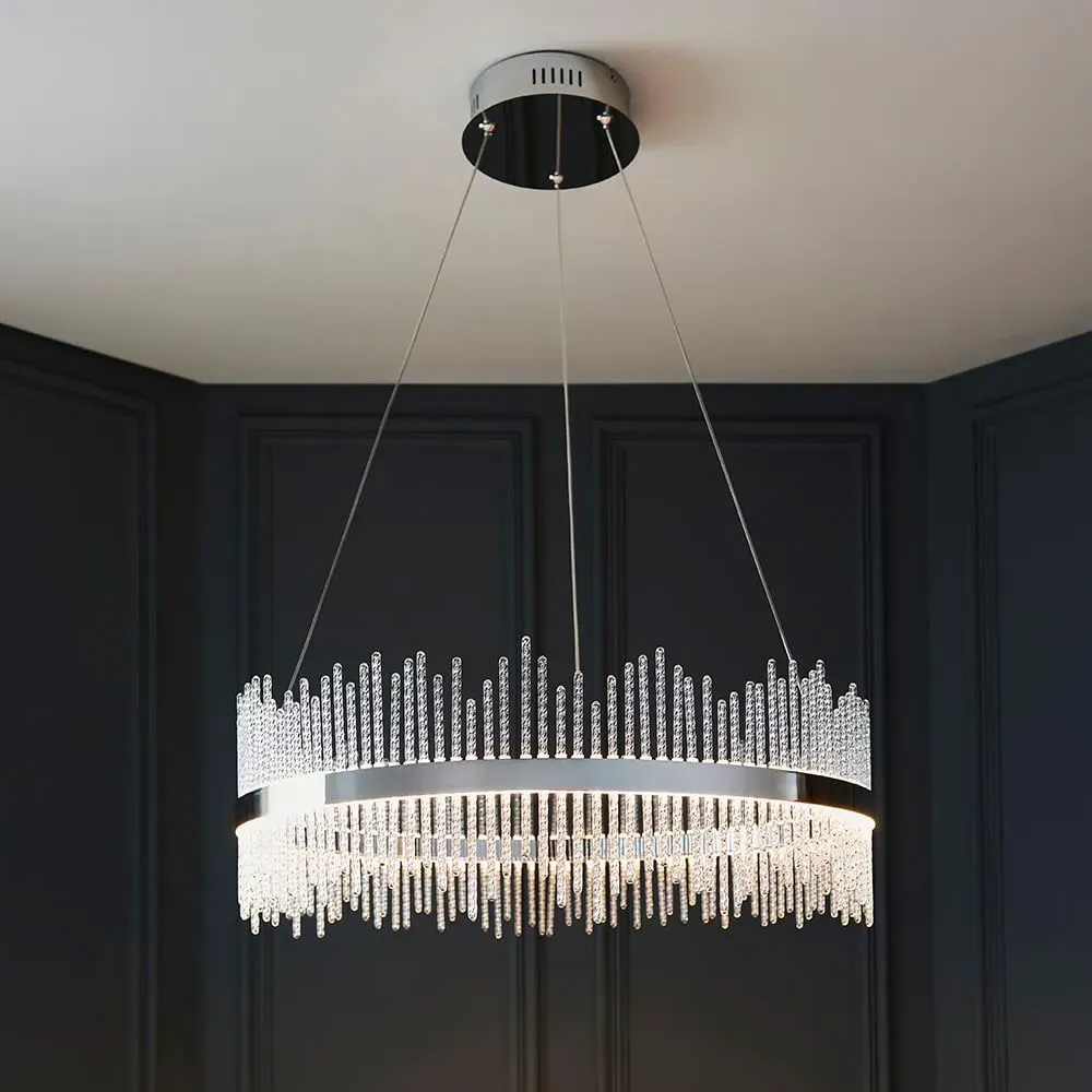 Grimsby Small Pendant Ceiling Light - Chrome, Clear Glass