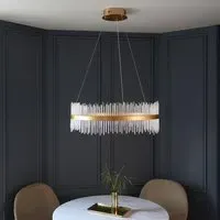 Grimsby Small Pendant Ceiling Light - Gold, Clear Glass