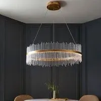 Grimsby Twisted Glass Pendant Ceiling Light - Gold