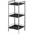 Groove 3-Tier Shelving Unit with Chrome Frame - Black