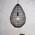 Groton Rattan Ceiling Pendant Light - Stained Black