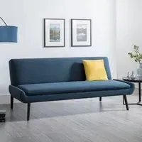Groton Sofa Bed with Click-Clack Mechanism - Blue, Linen
