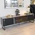 Groton TV Stand with Marble Top - Black, Gold