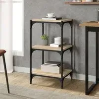 Grove 3-Tier Bookshelf - Sonoma Oak, Steel Frame