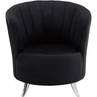Grumium Tub Chair with Channel Tufting - Black, Velvet