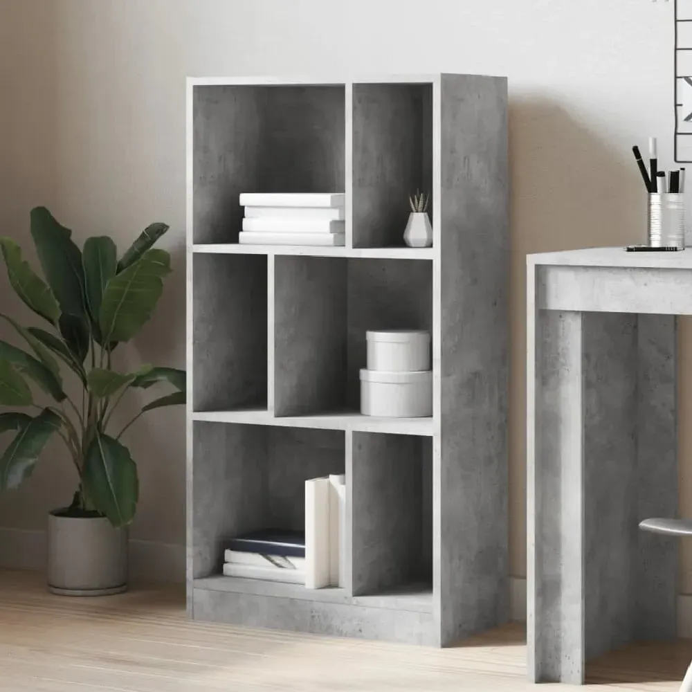 Guelph 6 Shelf Bookcase - Concrete Grey, Engineered Wood image