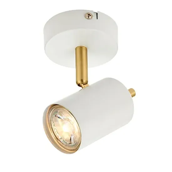 Gull 1 Light Round Spotlight - White, Steel image