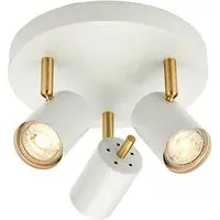 Gull 3 Light Round Spotlight - White, Steel