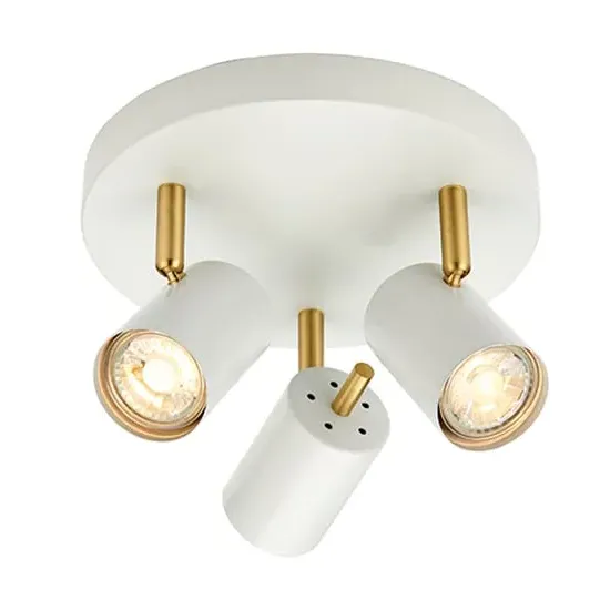 Gull 3 Light Round Spotlight - White, Steel