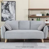 Gunnison 3-Seater Sofa - Light Grey, Fabric