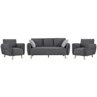 Gunnison 3+1+1 Seater Sofa Set - Dark Grey, Fabric