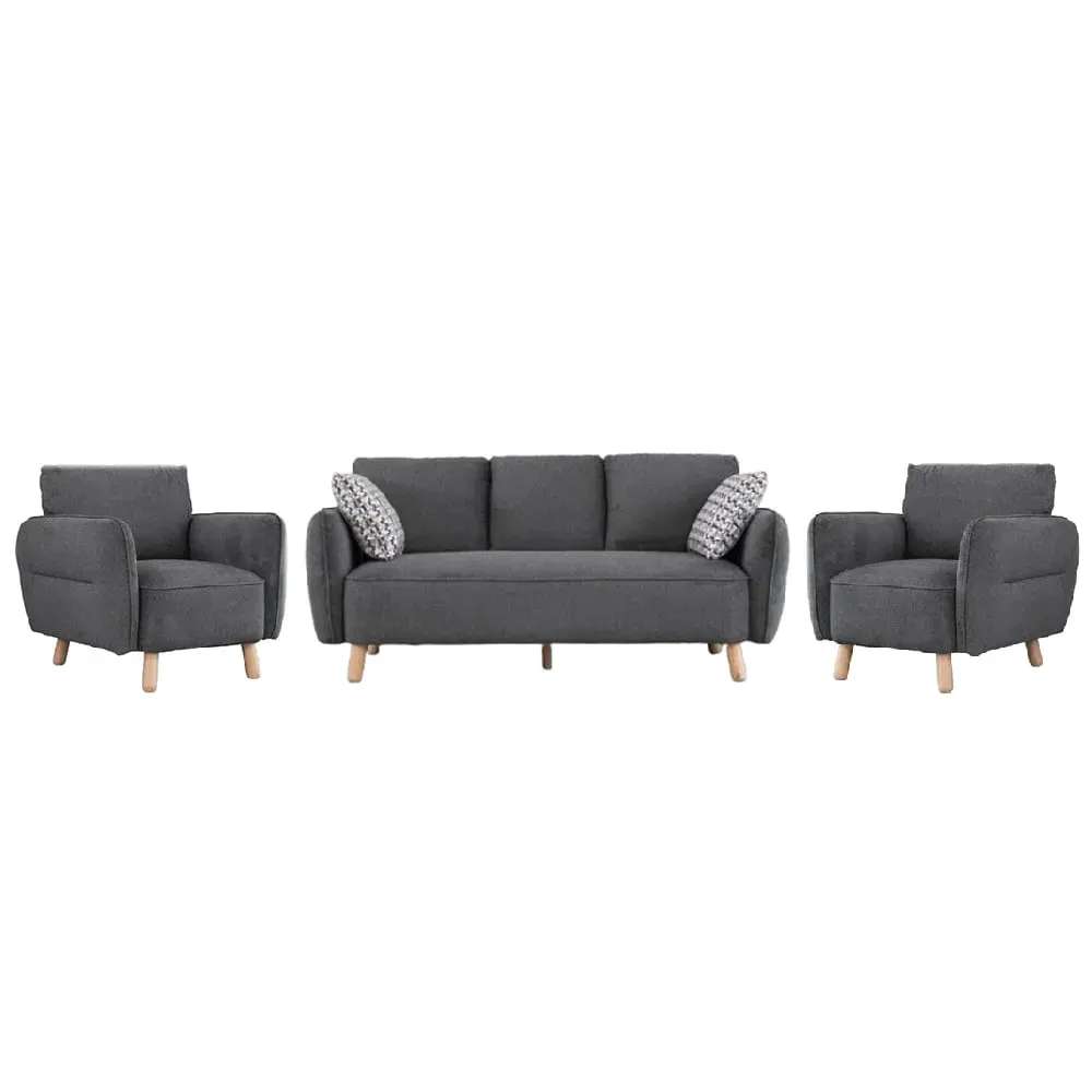Gunnison 3+1+1 Seater Sofa Set - Dark Grey, Fabric image