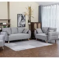 Gunnison 3+2 Seater Sofa Set - Light Grey, Fabric