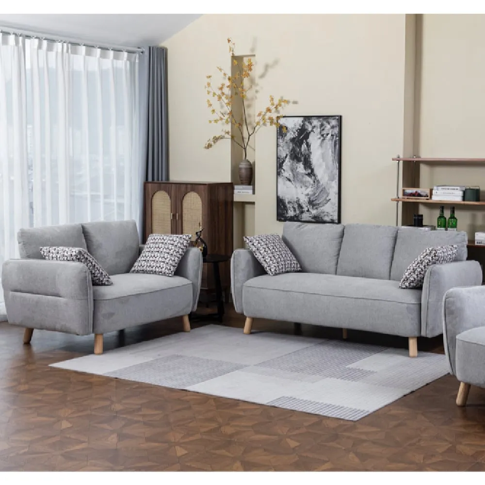 Gunnison 3+2 Seater Sofa Set - Light Grey, Fabric