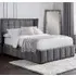 Gutersloh Double Bed - Light Grey, Velvet