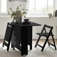 Gutersloh Gateleg Dining Table with 2 Chairs Extendable - Black