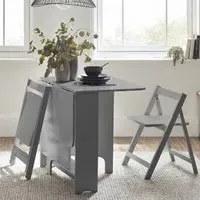 Gutersloh Gateleg Dining Table with 2 Chairs Extendable - Grey