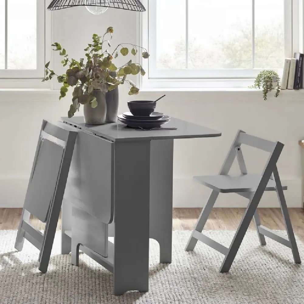 Gutersloh Gateleg Dining Table with 2 Chairs Extendable - Grey