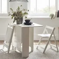 Gutersloh Gateleg Dining Table with 2 Chairs Extendable - White