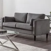 Hachi 2-Seater Chenille Fabric Sofa - Dark Grey