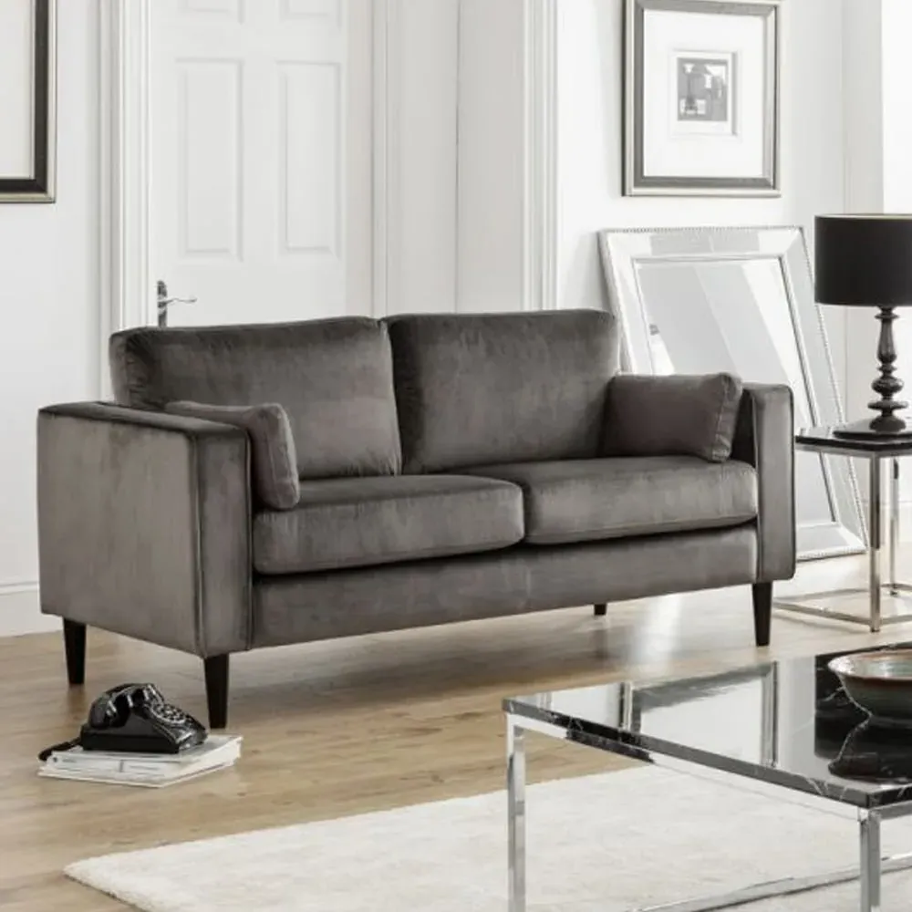 Hachi 2-Seater Sofa - Grey, Velvet