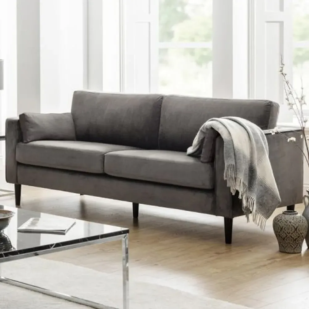 Hachi 3-Seater Sofa - Grey, Velvet