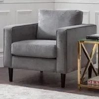 Hachi Chenille Fabric Armchair - Dark Grey