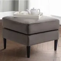 Hachi Truffle Velvet Ottoman - Grey