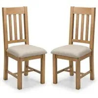 Hadia Dining Chair Pair - Taupe, Waxed Oak