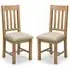 Hadia Dining Chair Pair - Taupe, Waxed Oak