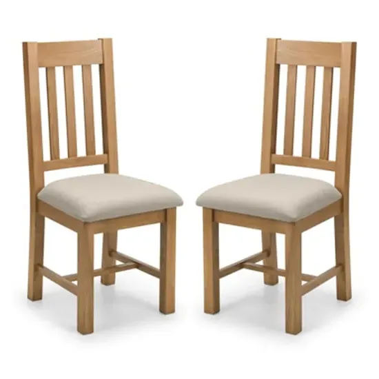 Hadia Dining Chair Pair - Taupe, Waxed Oak image