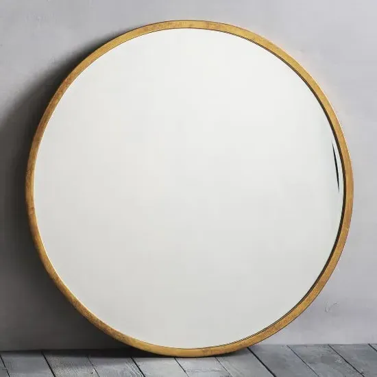 Haggen Large Round Mirror - Antique Gold