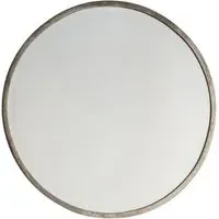 Haggen Small Round Mirror - Antique Silver