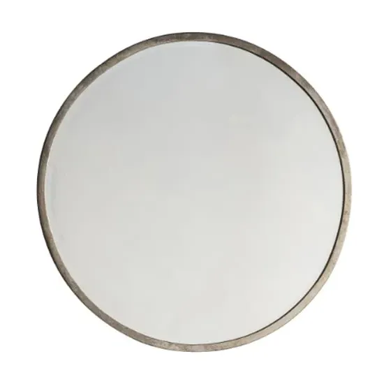 Haggen Small Round Mirror - Antique Silver image