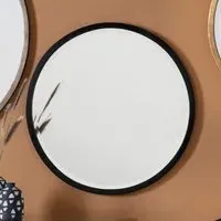 Haggen Small Round Mirror - Black
