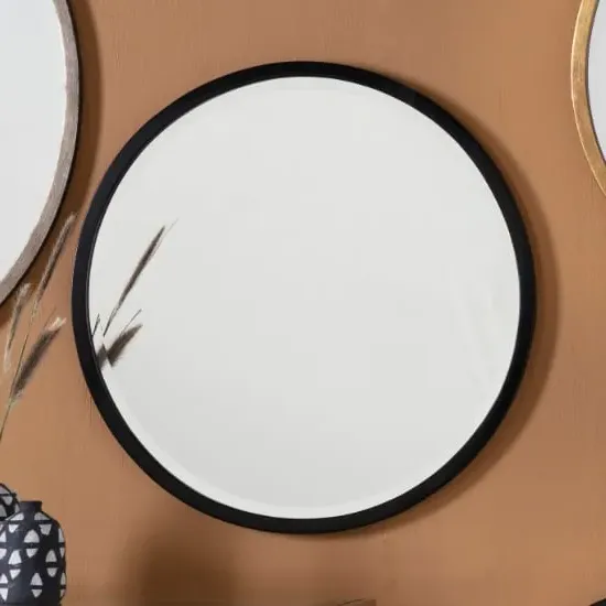 Haggen Small Round Mirror - Black