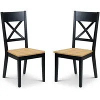 Haile Dining Chairs in Pair - Black, Oak alternate view