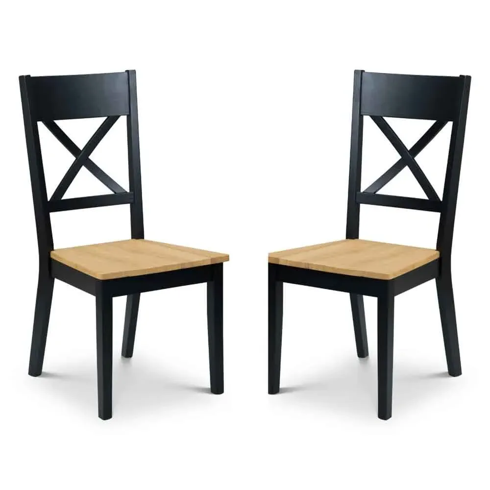 Haile Dining Chairs in Pair - Black, Oak product