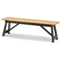 Haile Wooden Dining Bench - Black, Oak