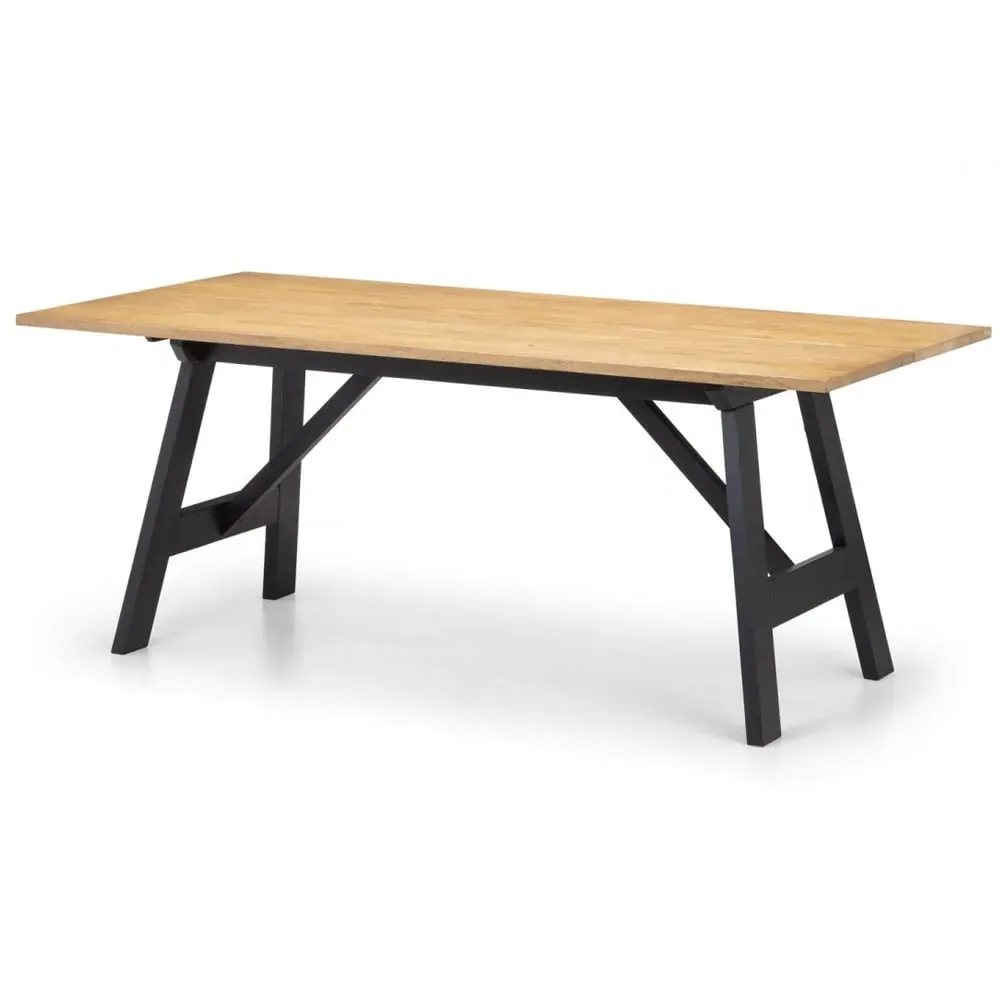 Haile Wooden Dining Table - Black, Oak
