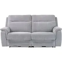 Hailey 3-Seater Electric Recliner Sofa - Silver Grey, Fabric