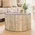 Hailey Carved Round Coffee Table - Natural, Mango Wood