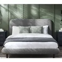 Hailey Double Bed Frame - Grey, Fabric