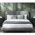 Hailey Double Bed Frame - Grey, Fabric