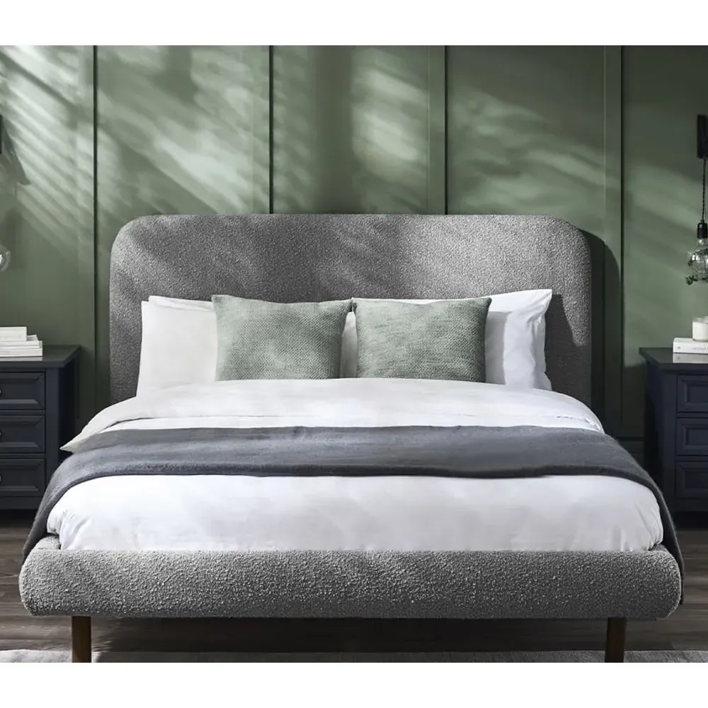 Hailey Double Bed Frame - Grey, Fabric image