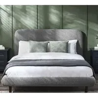 Hailey King Size Bed Frame - Grey, Fabric