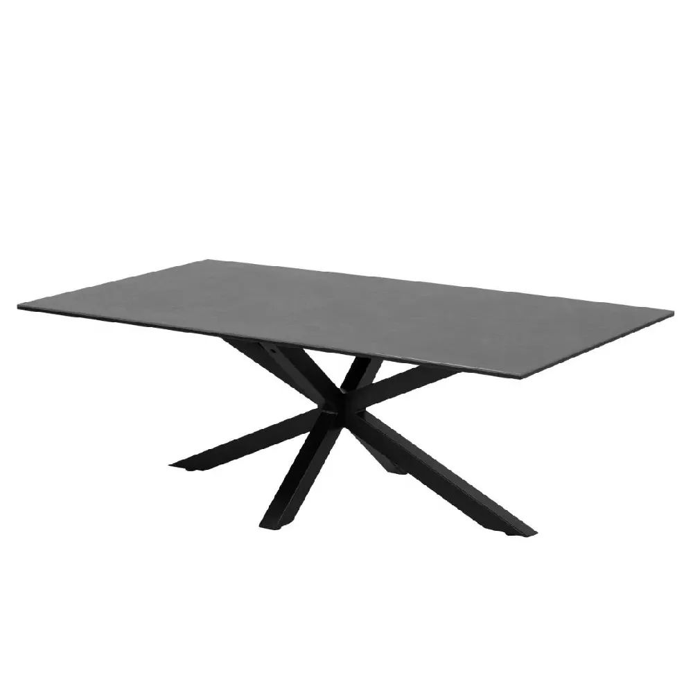 Haines Coffee Table with Metal Frame - Black, Ceramic