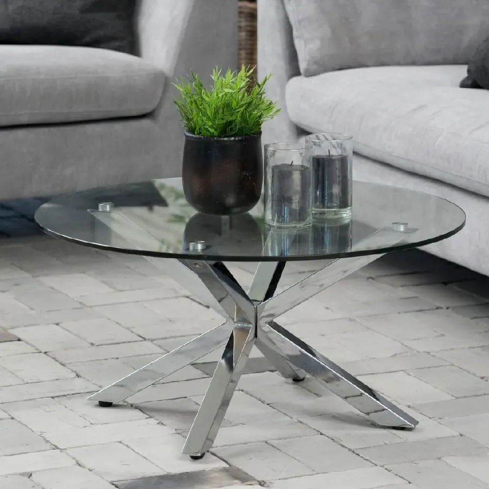 Haines Round Coffee Table - Clear, Glass image