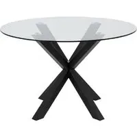 Haines Round Dining Table - Clear Glass
