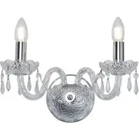 Hale 2 Light Wall Light - Chrome, Crystal